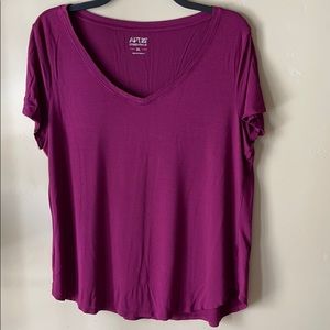 2/$12 Apt. 9 Maroon V Neck T Shirt Soft! XL EC!
